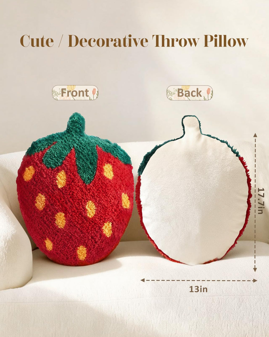 Cute Decorative Plush Options for Couch, Sofa, or Living Room, Cushion for Home Decor