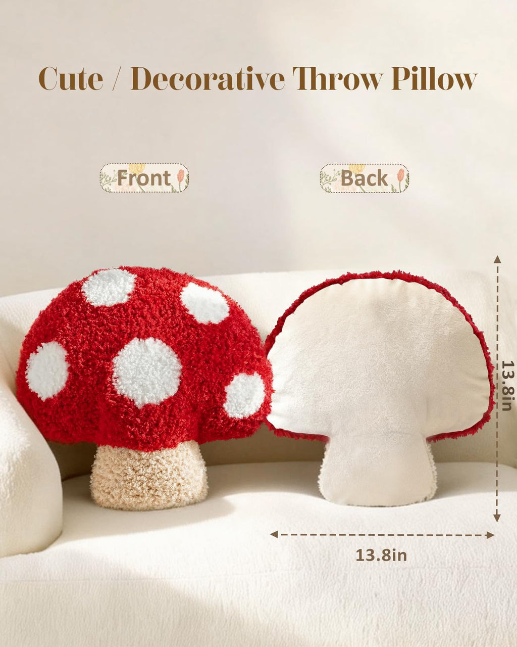Cute Decorative Plush Options for Couch, Sofa, or Living Room, Cushion for Home Decor