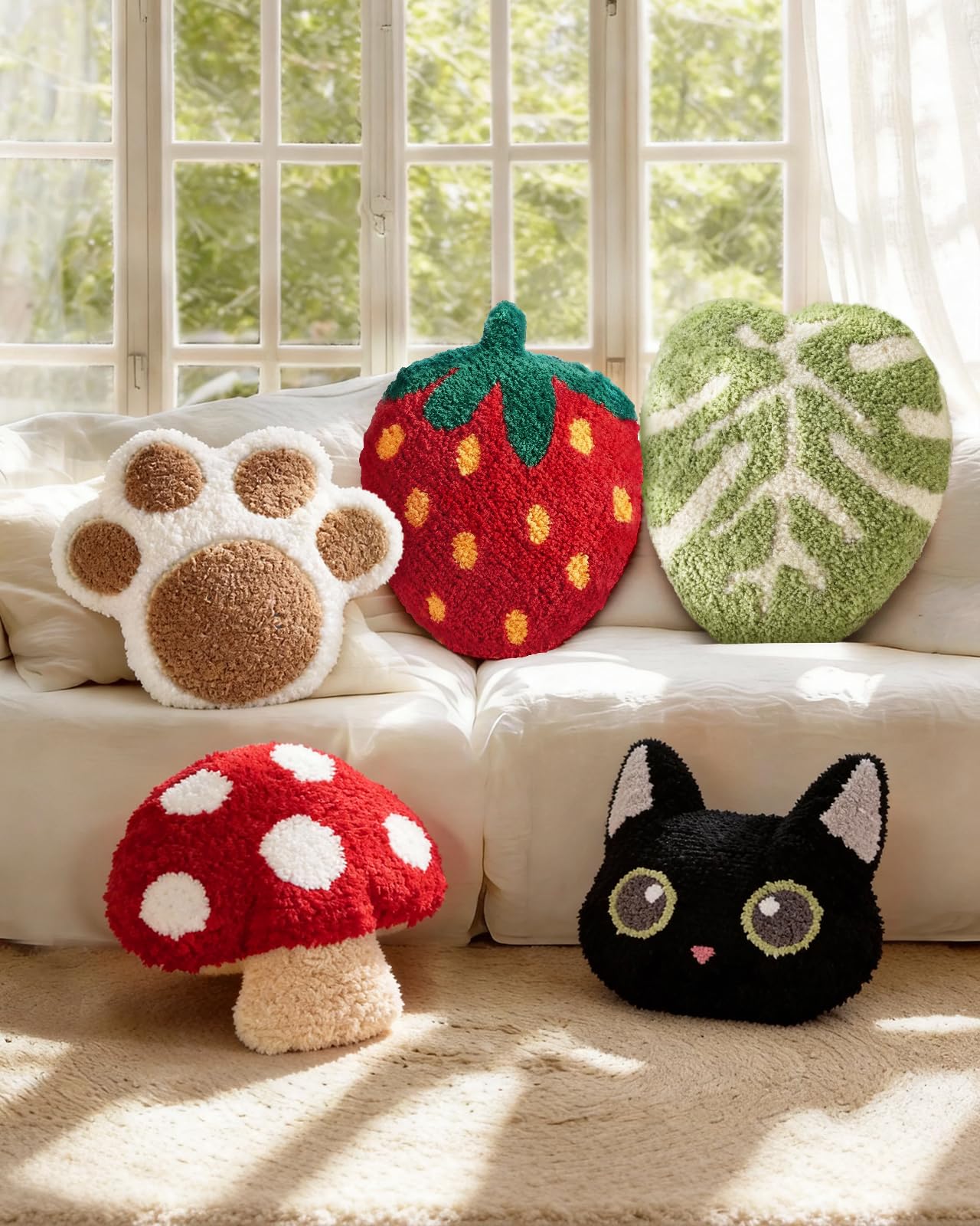 Cute Decorative Plush Options for Couch, Sofa, or Living Room, Cushion for Home Decor